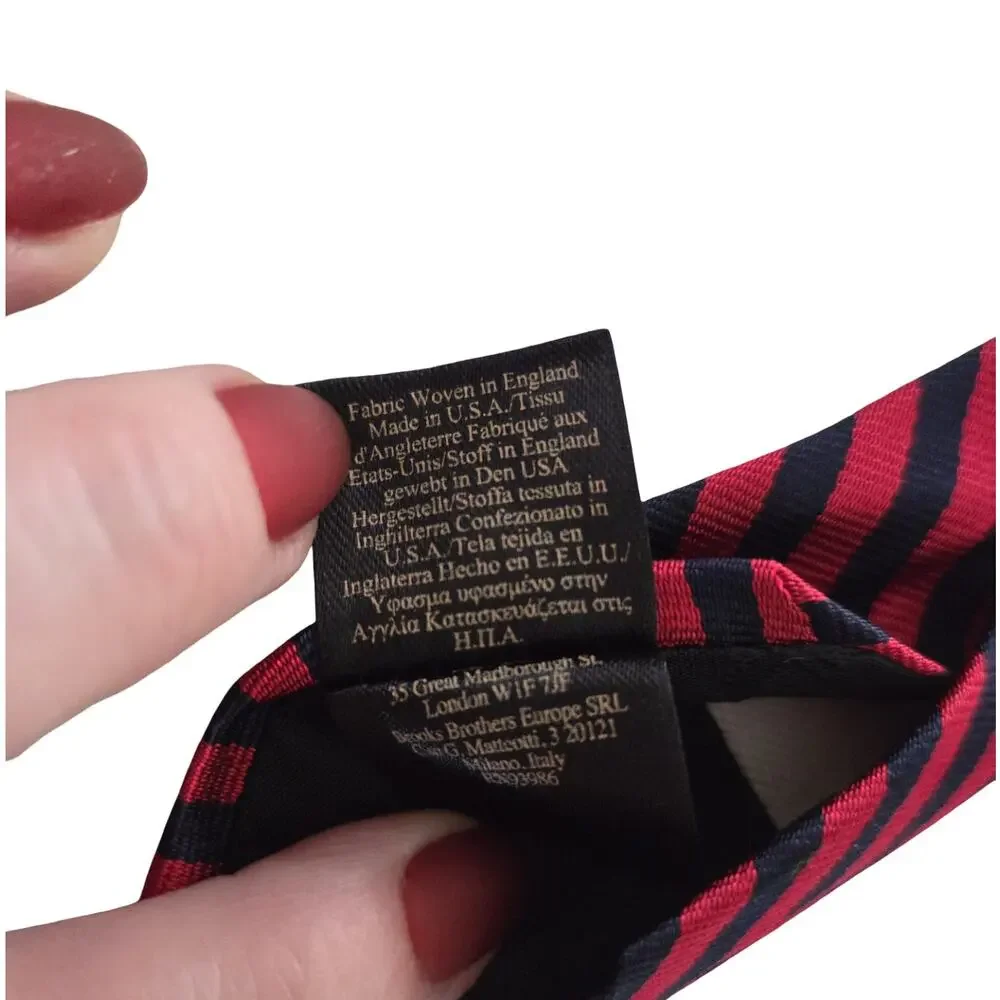 NWT Brooks Brothers Navy and Red Striped Tie Made in USA